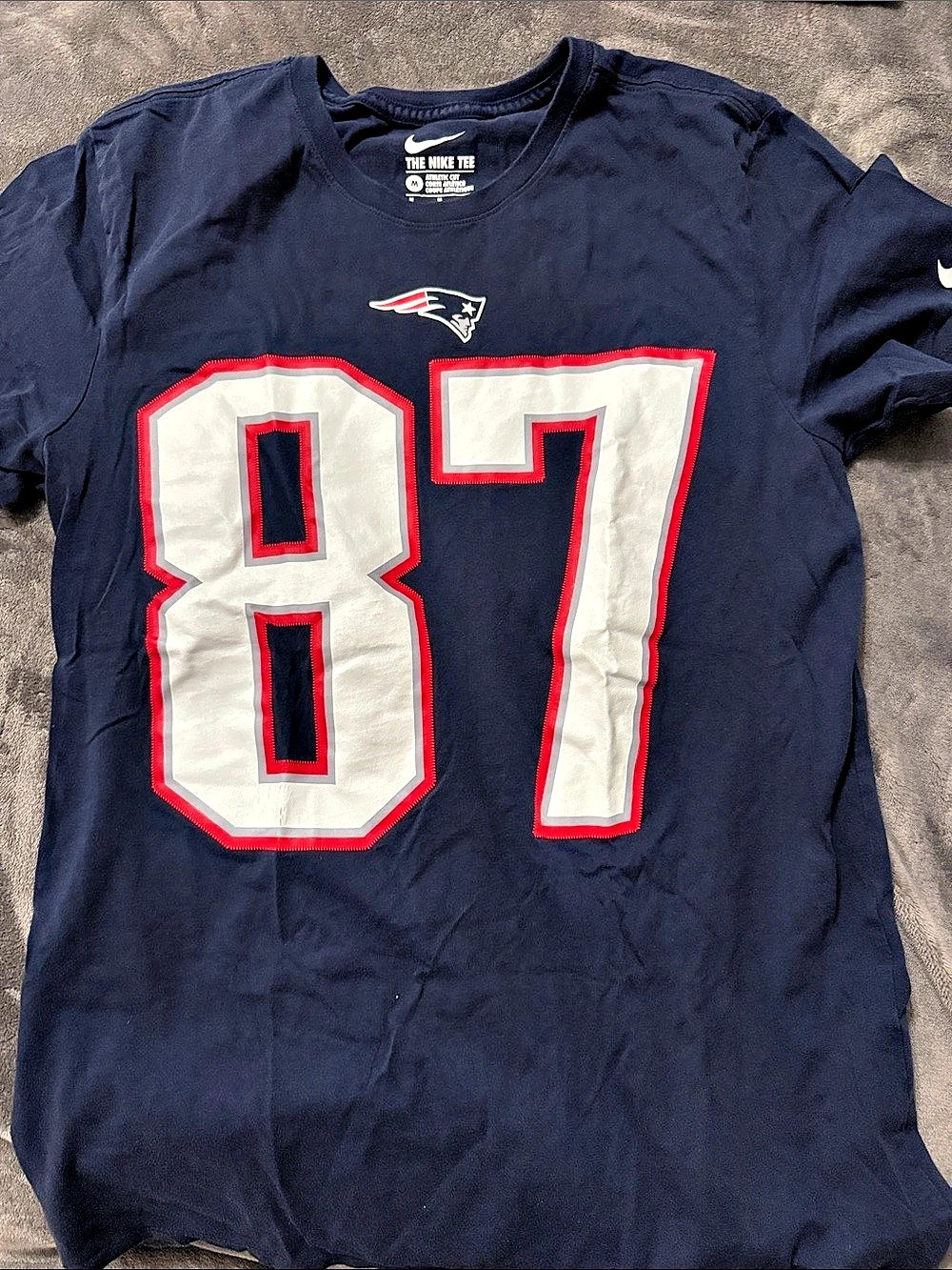 Nike New England Patriots Rob Gronkowski 87 Men's Blue & Red Size Medium Like